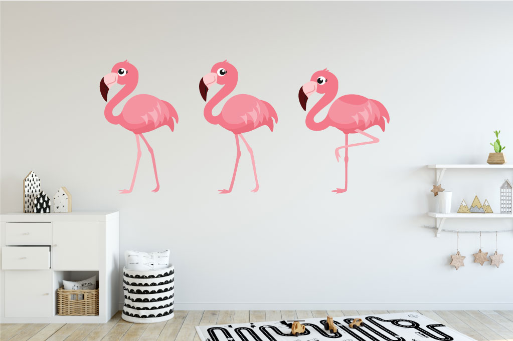 Boek Echter brug Muursticker Flamingo
